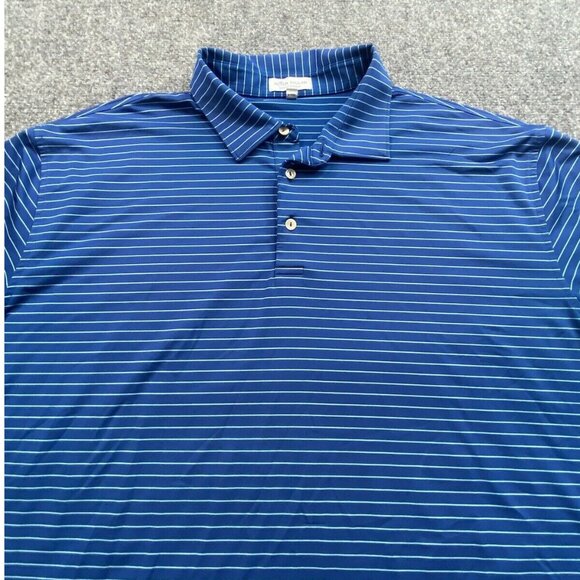 Peter Millar Shirt Mens XXL Polo‎ Blue Stripe Summer Comfort Golf Beach Preppy - Picture 2 of 14